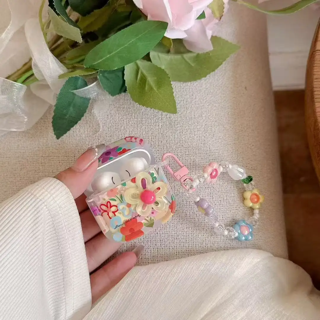 لهواوي Freebuds SE3 SE2 Freebuds Pro4 pro3 pro2 Pro 5i 6i 4i 3i 4e 4 5 6 FreeClip حقيبة سماعة الاذن لينة زهرة الغطاء الواقي #1