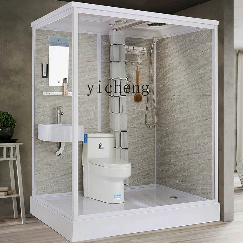 TQH shower room household integrated toilet rural toilet bathroom simple integrated bathroom bath bath