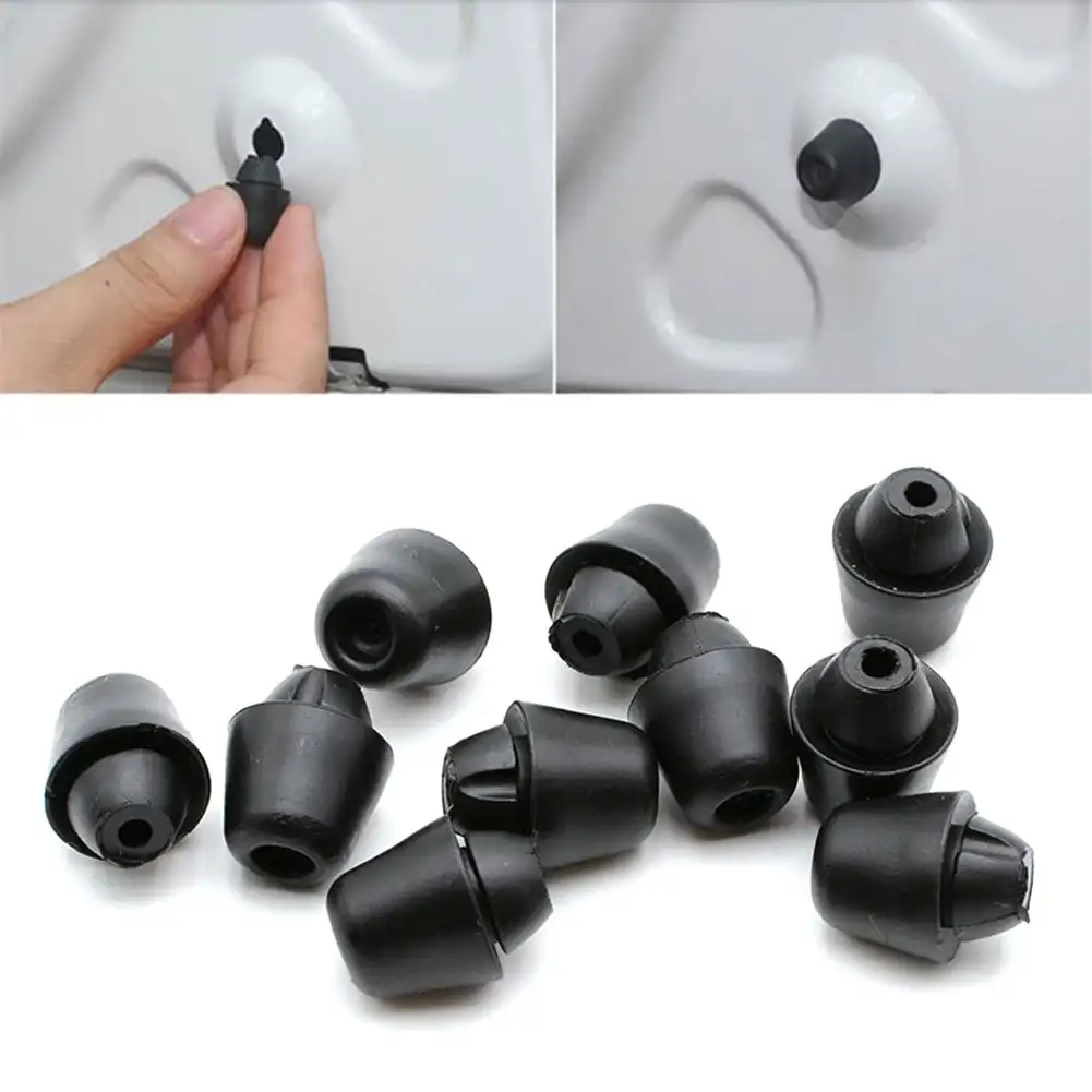 10Pcs Car Door Shock Absorbing Silent Gasket Shock-absorbing Cushion Black Rubber Pads for Car Door Dampers Sticker Accessories