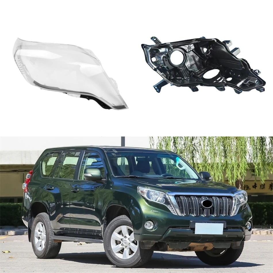 

Для Toyota Prado 2014 2015 2016, автомобильные аксессуары, стеклянные фары, фары, черный дом
