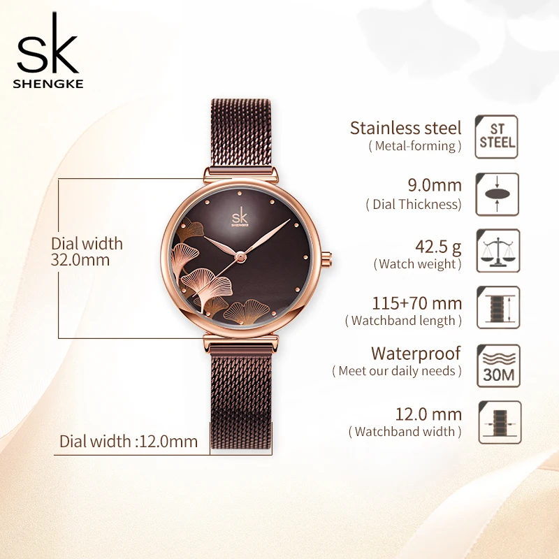 Shengke Originale Design Woman Watches Fashion Lucky Clover Fashion Women\'s Quartz Wristwatches Top Luxury Elengent Female Clock