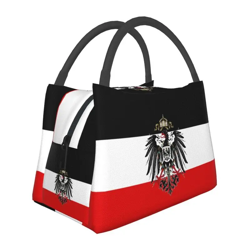 Custom German Empire Flag Germany Insulated Lunch Bag for School Office Coat of Arms Resuable Thermal Cooler Bento Box Women