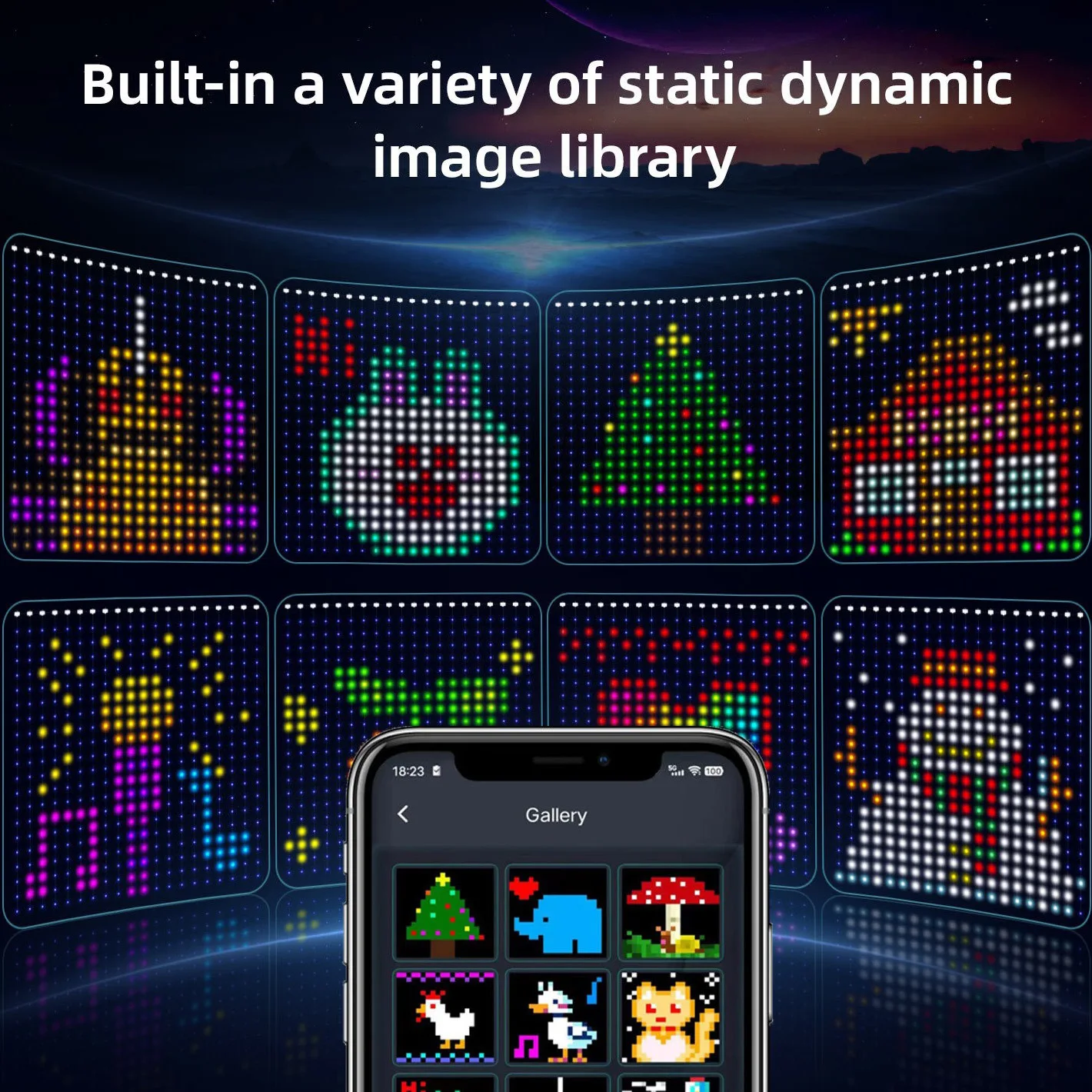 أضواء الستار LED الذكية USB، RGB LED نمط ديناميكي DIY أضواء سلسلة الستار مع التطبيق وجهاز التحكم عن بعد لهدية عيد الفصح عيد الميلاد #2