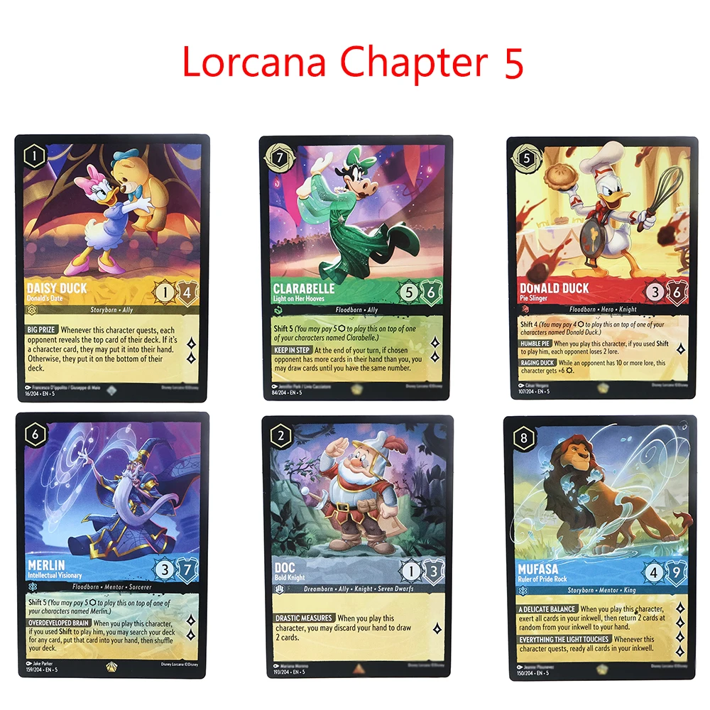 

English Version PROXY Lorcana Chapter 5 Cards Dalsy TIC ET TAC Tiana Tigrou Basil Baymax YamaTCG Game Collection Cards