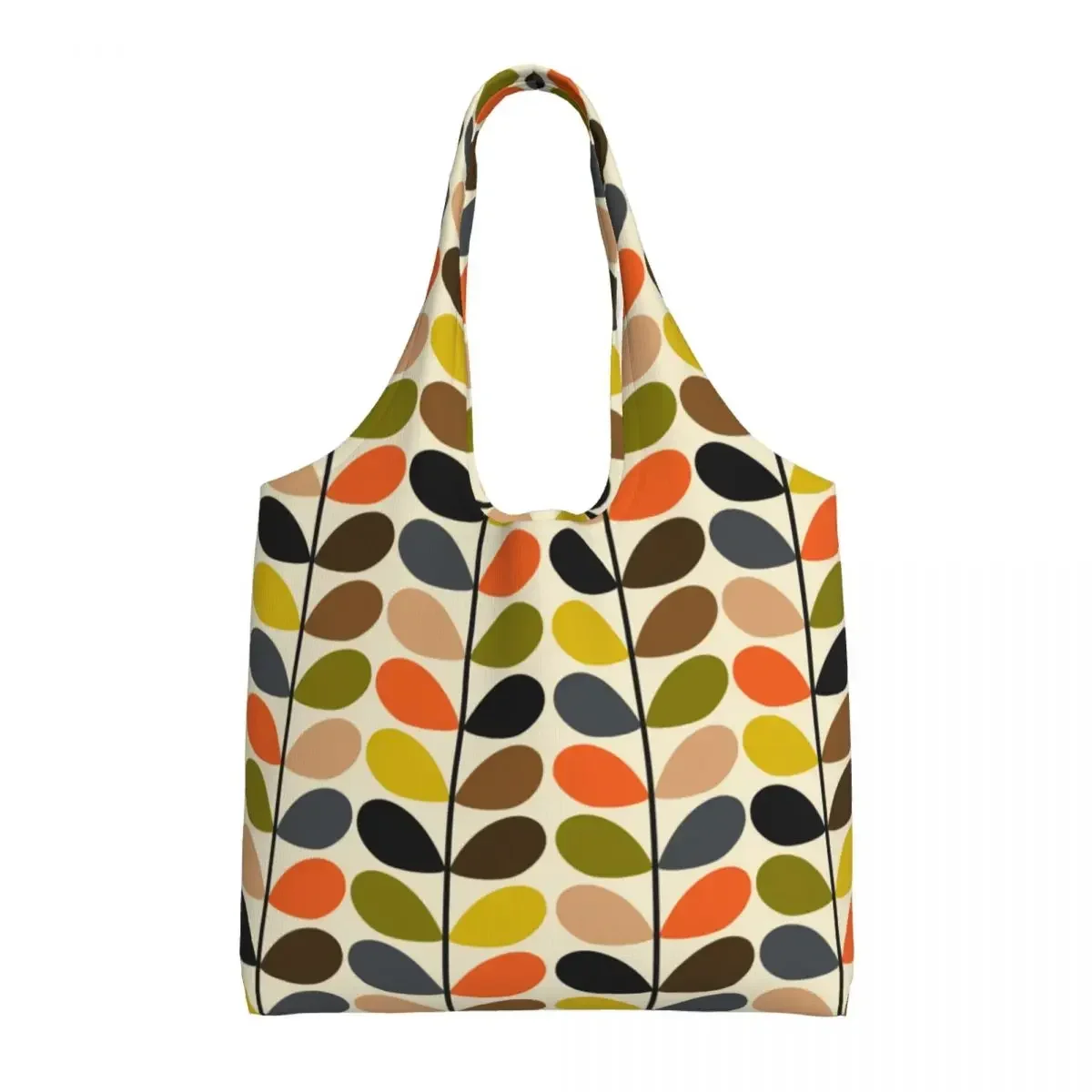 

Custom Multi Stem Grocery Shopping Bag Funny Printing Canvas Shopper Shoulder Tote Bag Big Capacity Durable Orla Kiely Handbag