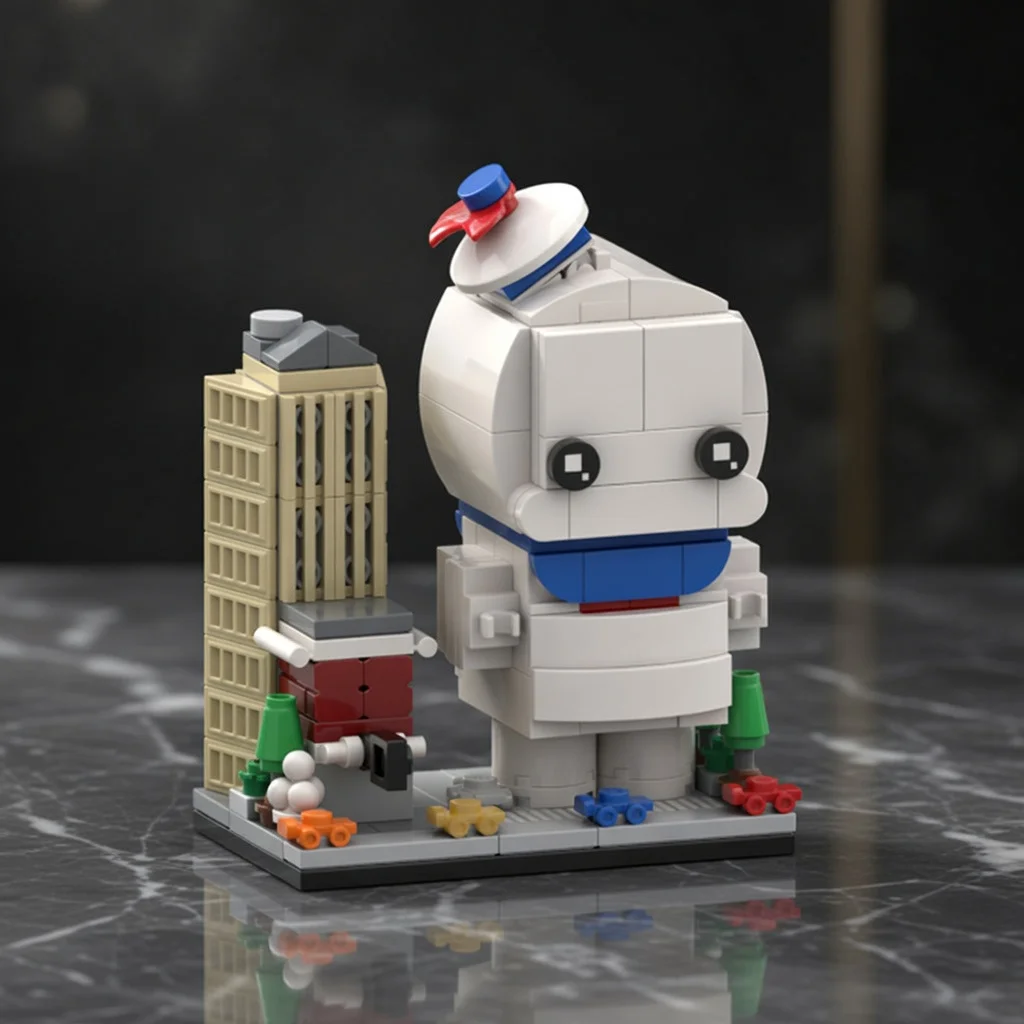 

MOC Giant White Marshmallow Monster Building Blocks City Scene Bricks Model DIY Assembly Figure For Adult Men Gift