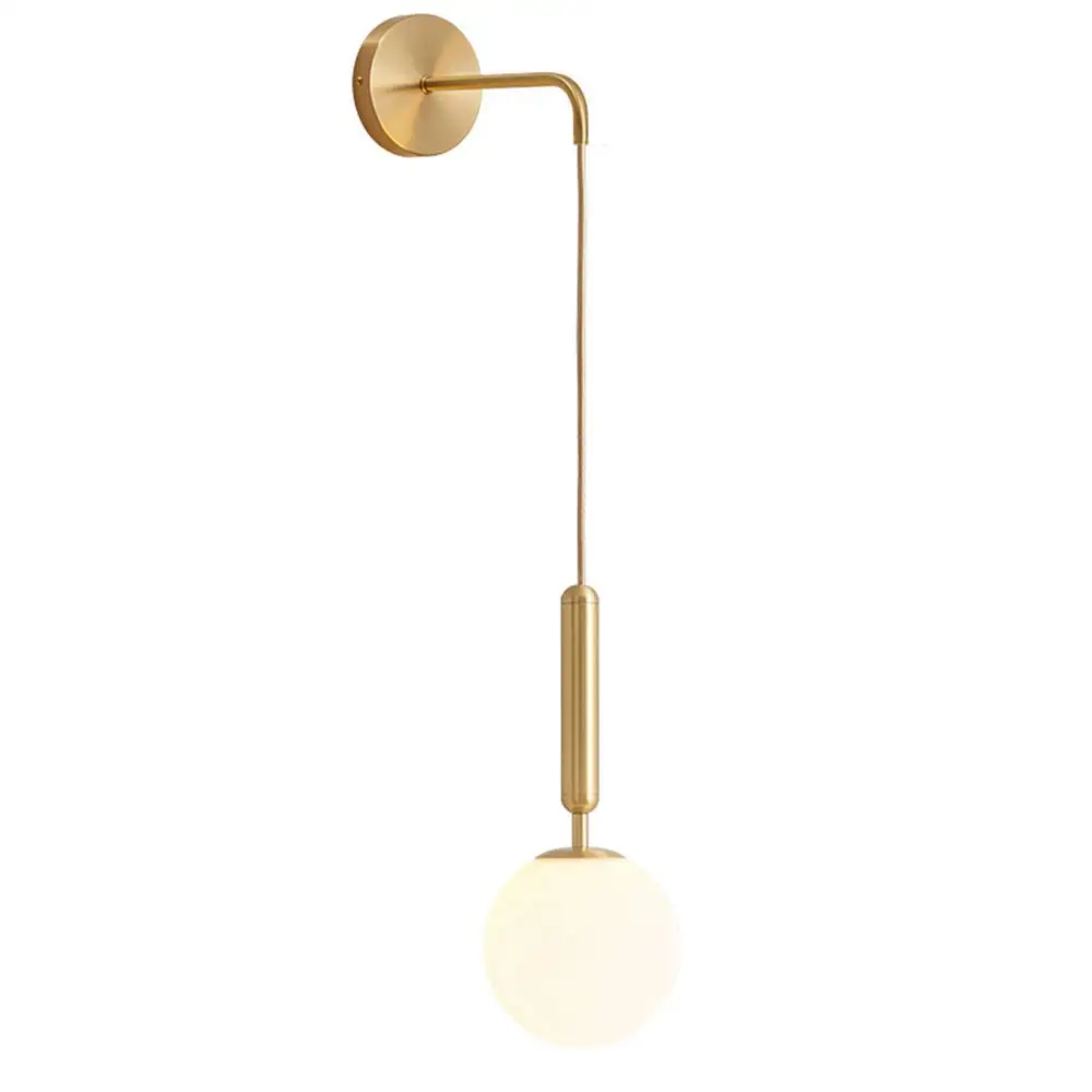 

Wall Lamp Glass Globe Bedroom Lamp, Hanging Wall Lights Strip Bedside, Gold Wall Light Indoor Living Room Decoration Night Light