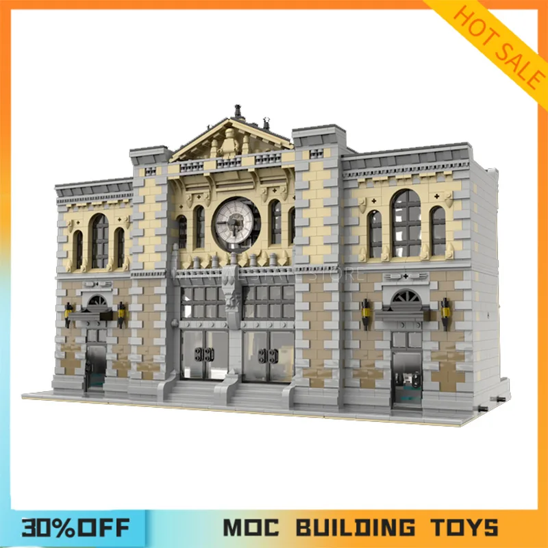 Personalizado MOC Modular Blocos De Construção, A Estação Ferroviária Central, Tecnologia Tijolos, Brinquedos De Montagem Criativa, Presentes De Férias, 4236Pcs