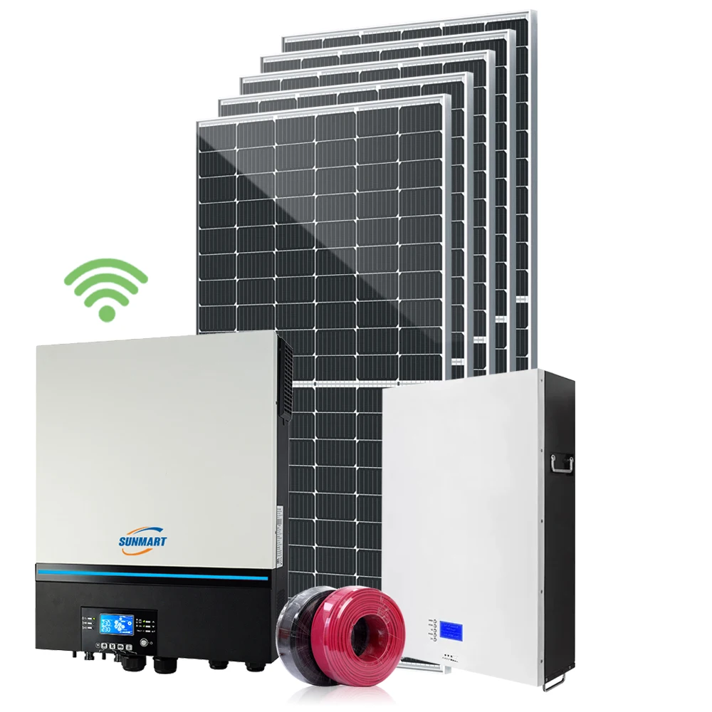 10KW 48V Off Grid Hybrid Solar System, MPPT Lithium Battery Storage Kit Home Daily Power Supply