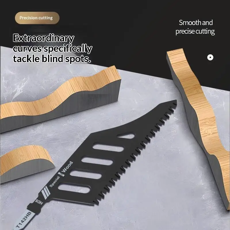 New 1/5Pcs T Shank Flush Cutting Replacement Blades Curved Jigsaw Blade For Precision  Precision Ground Teeth