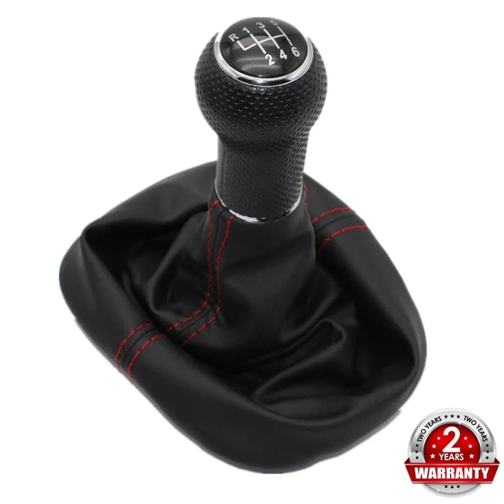 For Seat Leon 2000 2001 Toledo 1999 2000 2001 Car-Styling 6 Speed Gear 23 mm Hole Car Shift Knob With Leather Boot Red Line