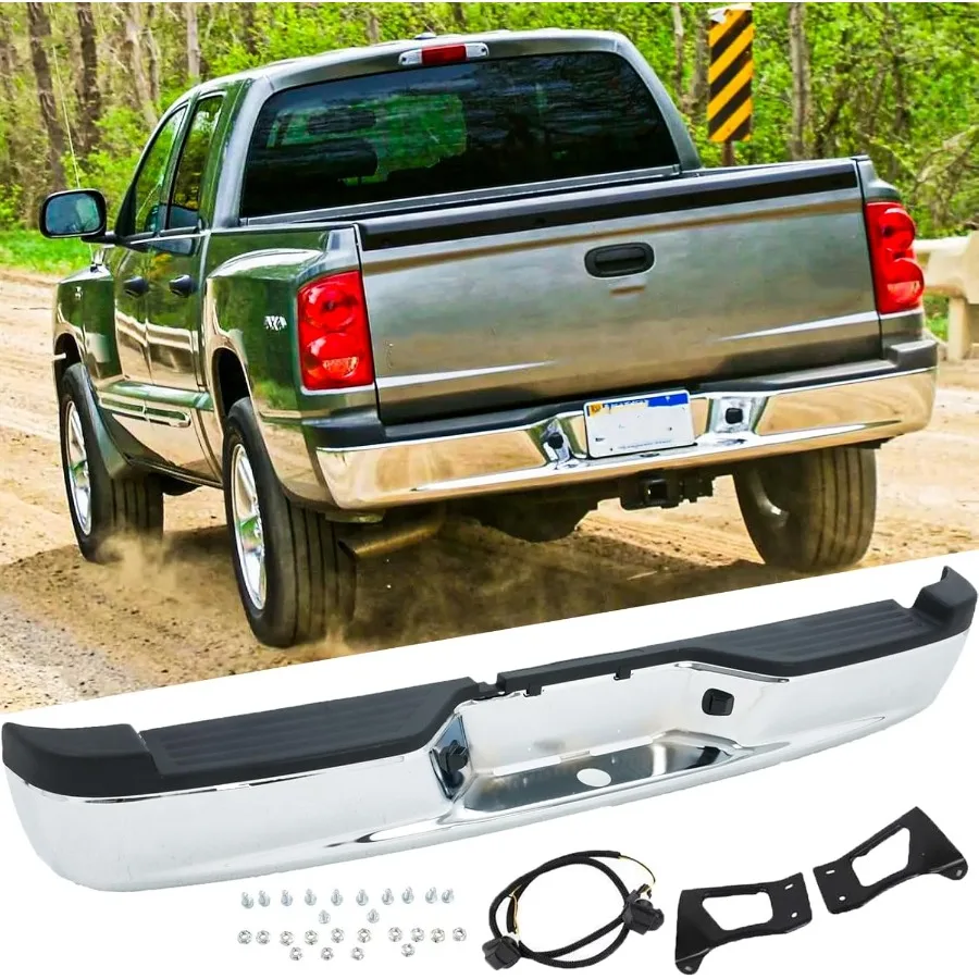 مجموعة المصد الخلفي من الفولاذ لـ 20052010 دودج داكوتا 2011 رام داكوتا 20062009 ميتسوبيشي رايدر كروم المصد الخلفي استبدال