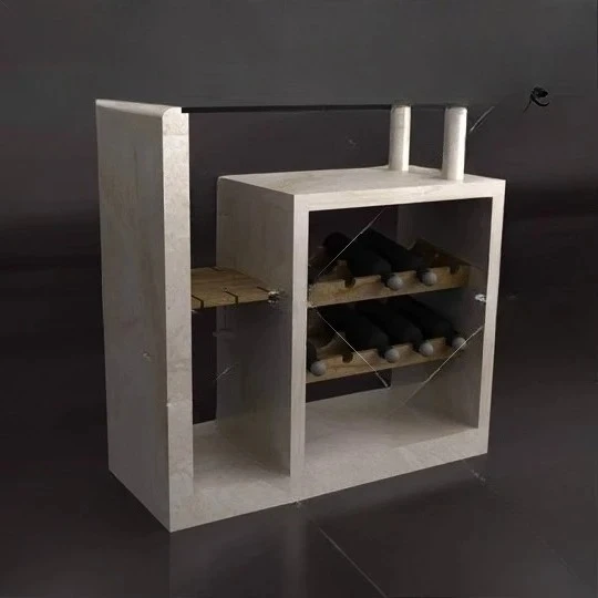 

Natural travertine wine cabinet rack simple modern environmental protection living room carved villa furniture can be customized