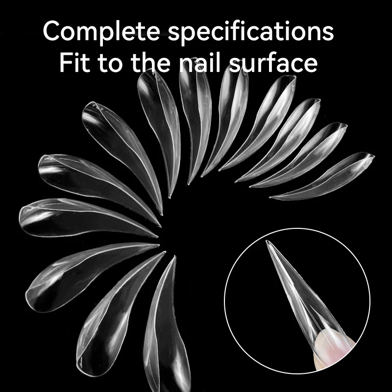140Pcs/box Gel 3D Eagle Claw Press-On Nails Bendable Dual Form Full Cover Manicure Decorations Fake Nails Tips DIY Nail Supplies