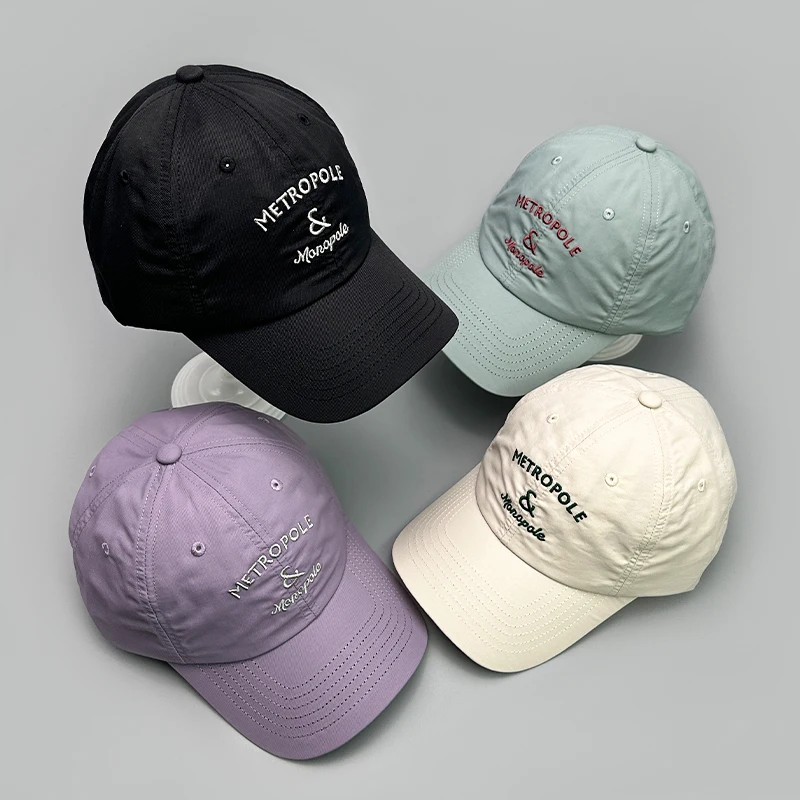 

Korean Letter Embroidery Quick Drying Baseball Hats New Men Women Run Breathable Sunshade Sport Versatile Fashion Snapback Caps