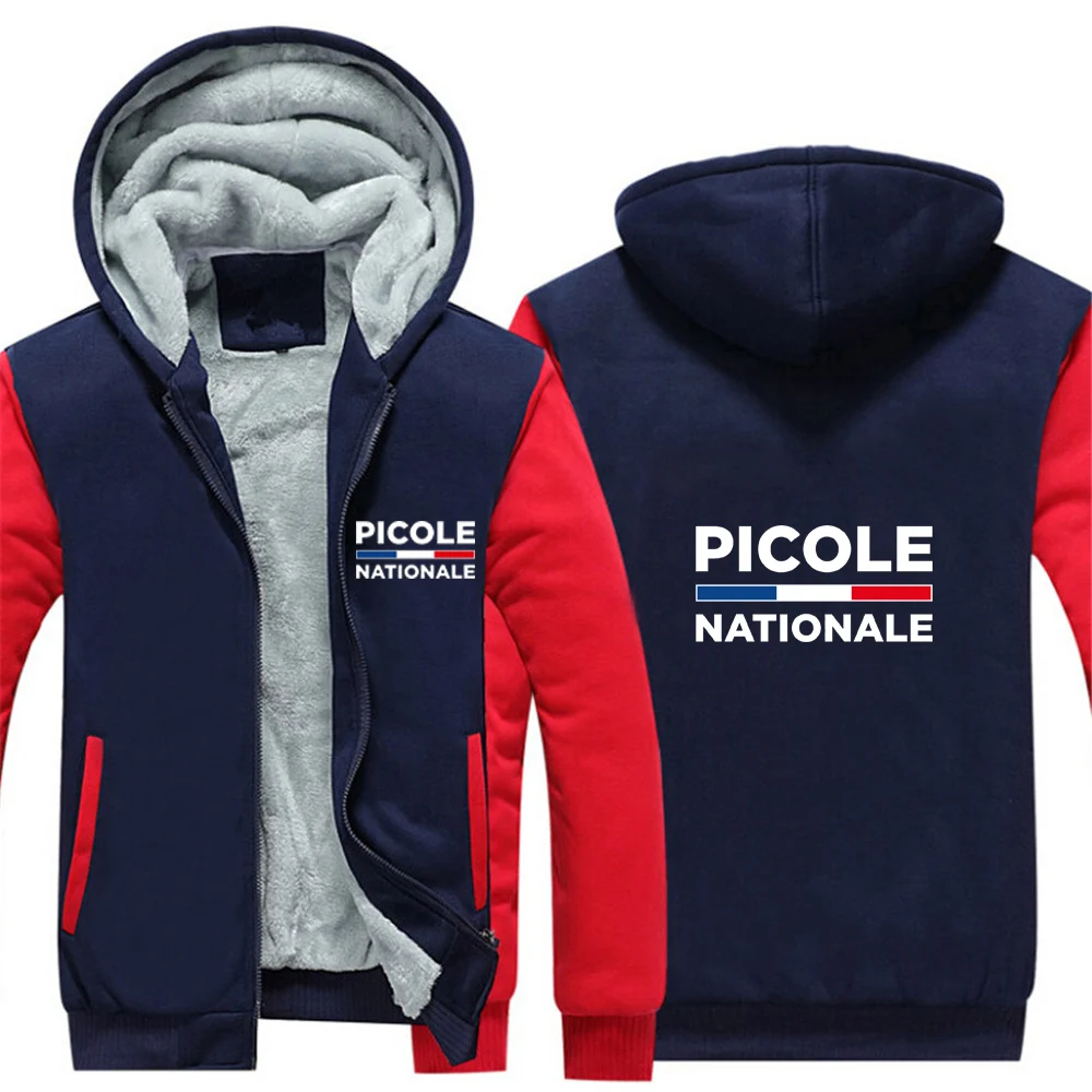 

Picole Nationale Autumn And Winter Fleece Thickened Cardigan Hoodies Sweater Zipper Hooded Coat Men's Color Blocking Jacket