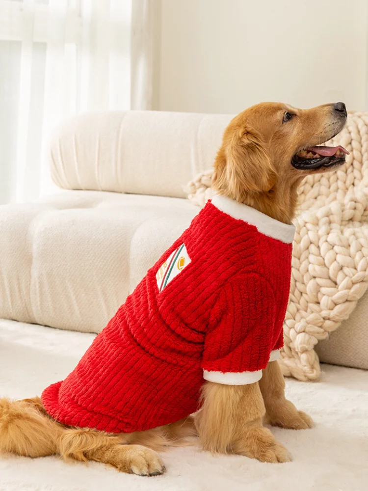 Large Dogs Clothes Christmas Sweater Warm Soft Pajamas Red Winter For Pet T-shirt Costumes Jumpsuit Jacket Coat Medium New Year