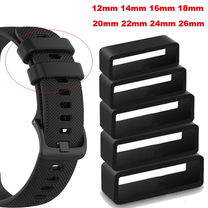 2-10pcs Watchband Ring 12 14 16 18mm Smartwatch Band Strap Loops Silicone 20 22 24 26mm Keeper Loop Security Holder Accessories