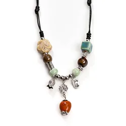 Ceramic Beads Vintage Handmade Necklace Lightweight and Portable Creative Gift Handmade