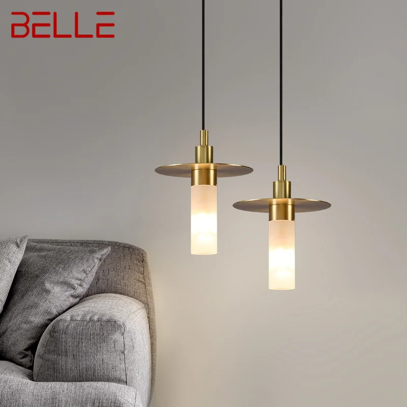 BELLE Modern Brass Pendant Hanging Light LED Nordic Simply Creative Chandelier Lamp For Home Dining Room Bedroom Bar