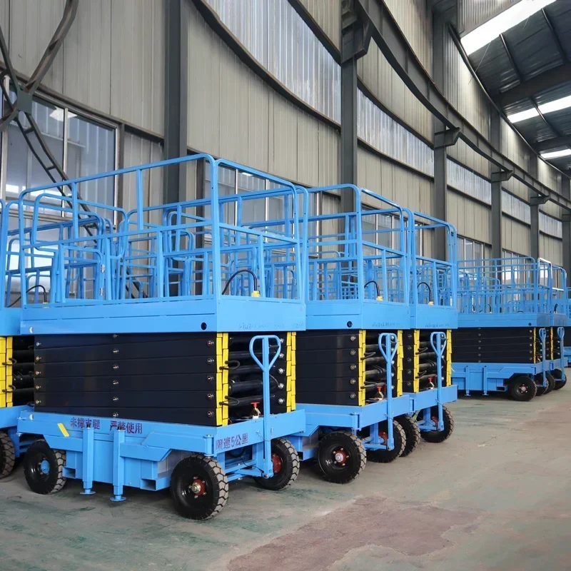 10m 12m 14m 18m 300kg 1T 2T Aerial Work electric lift Electric Mobile Scissor Hydraulic Lift Tables Manlift Mobile Platform