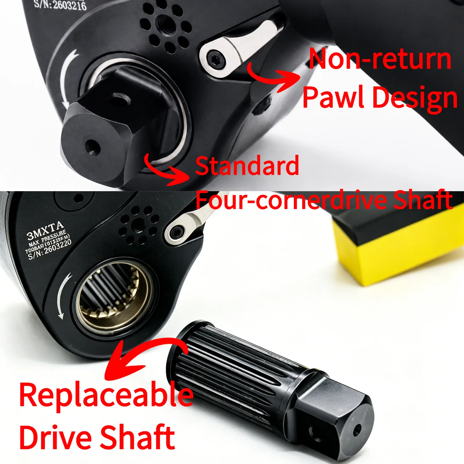 High Strength Adjustable Square Drive Hydraulic Torque Wrench for Tighten / Loosen Bolts M16-M48
