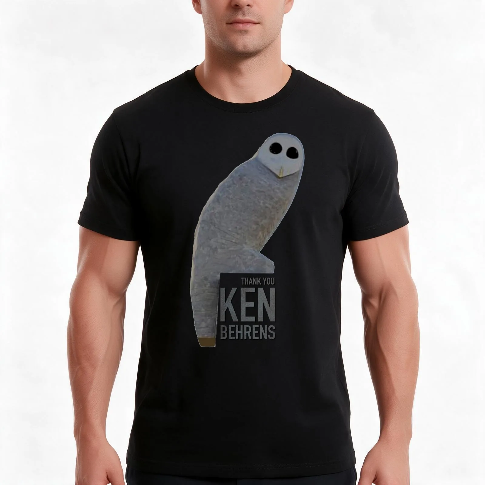 Thank you Ken Behrens T-Shirt, Summer Casual Cotton Tee, Oversized Streetwear Tops, Vintage Graphic Print, Unisex Men Women