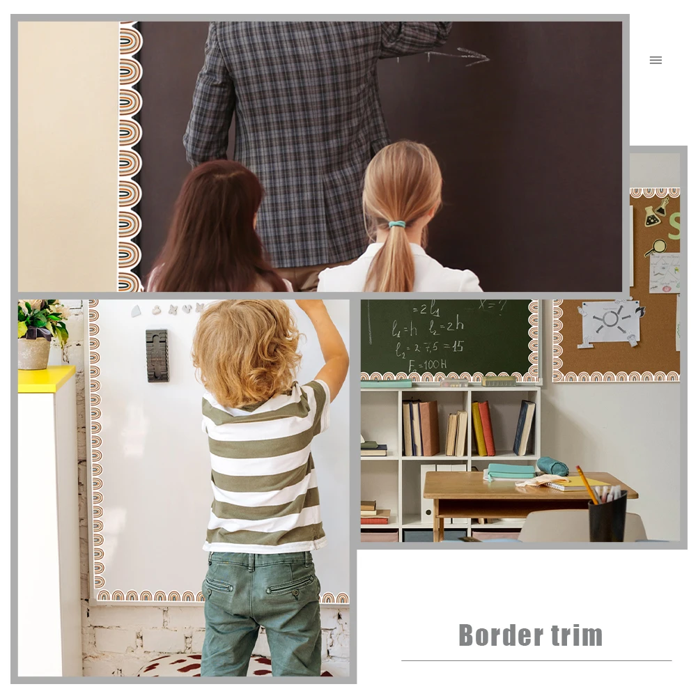 

12 Pcs Whiteboard Stickers Decoration Blackboard Border Trim Borders for Bulletin Stripe Pvc School