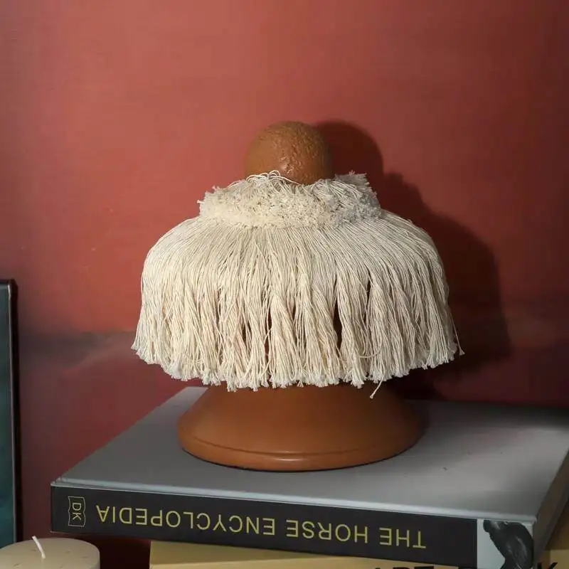 

Современный средневековый декор в стиле ваби-саби: геометрический, ручной работы, с бахромой, в форме гриба, желтый, художественный, для украшения дома.