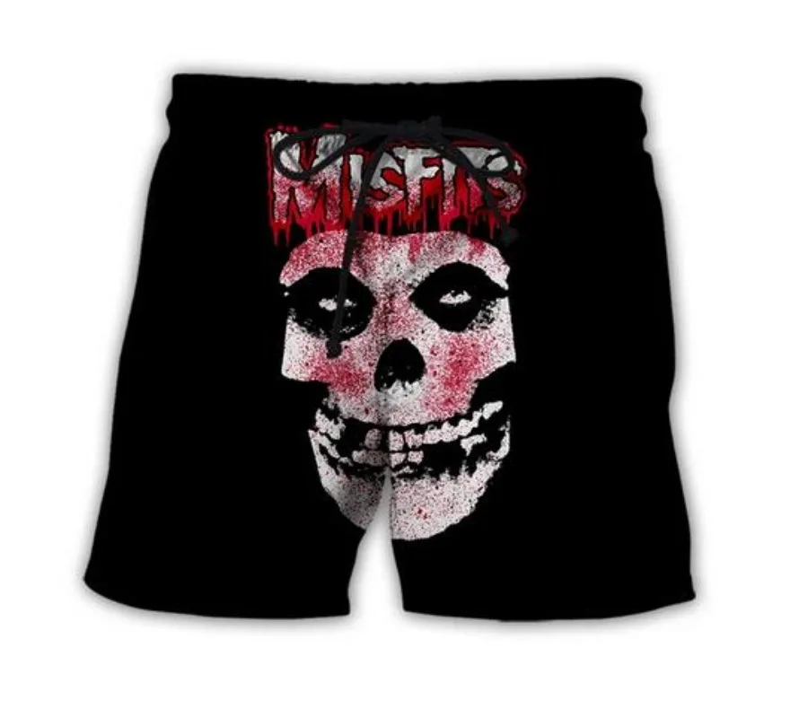 New Men/Women Misfits Art 3D Printed Casual Shorts Fashion Streetwear Men Loose Sporting Shorts D08