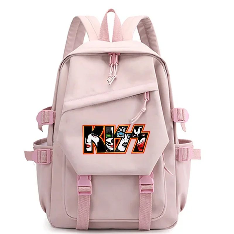 Rock Band Kiss Women Hip Pop Waterproof Schoolbag Jim Hendrix Backpack Trendy Girls Laptop School Bags Cute Travel Book Bag