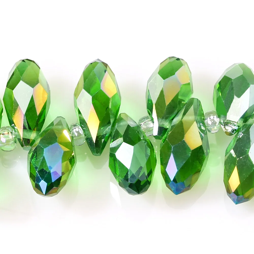 Austrian AB Color Teardrop Crystal Bead Water Drop Faceted Glass Bead Loose Spacer Bead do tworzenia biżuterii DIY Bransoletka Naszyjnik