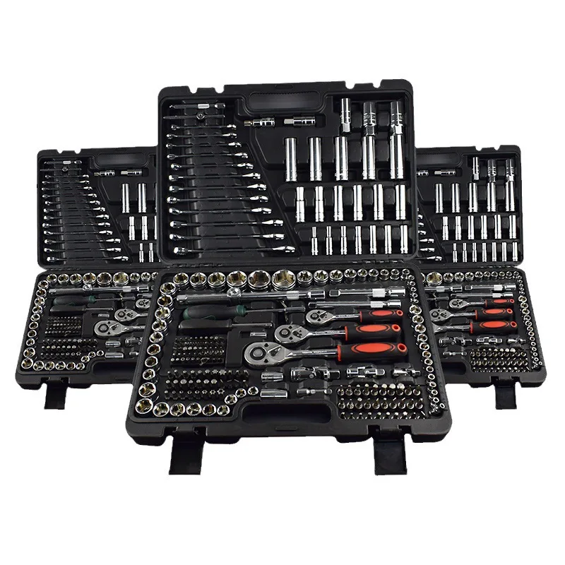 Hardware auto repair 216-piece set, multi-specification ratchet wrench hardware repair tool set, spot machine repair tools