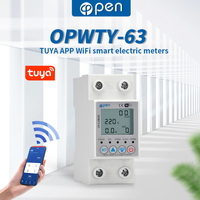 63A TUYA APP WiFi Smart Circuit Earth Leakage Over Under Voltage Protector Relay Device Switch Breaker Energy Power kWh Meter