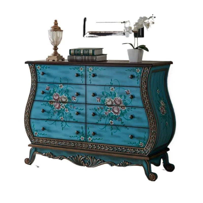 

storage cabinet, solid wood locker, American-style drawer cabinet, painted locker, fully assembled