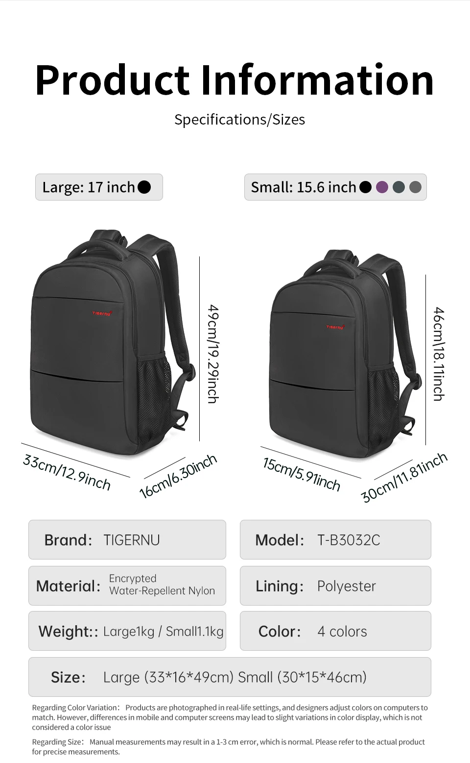 Tigernu Frauen Große Kapazität Casual Reise Rucksäcke Wasserdicht 15,6 "Laptop Rucksack Weibliche Schule Rucksack Mochilas – Detail 3