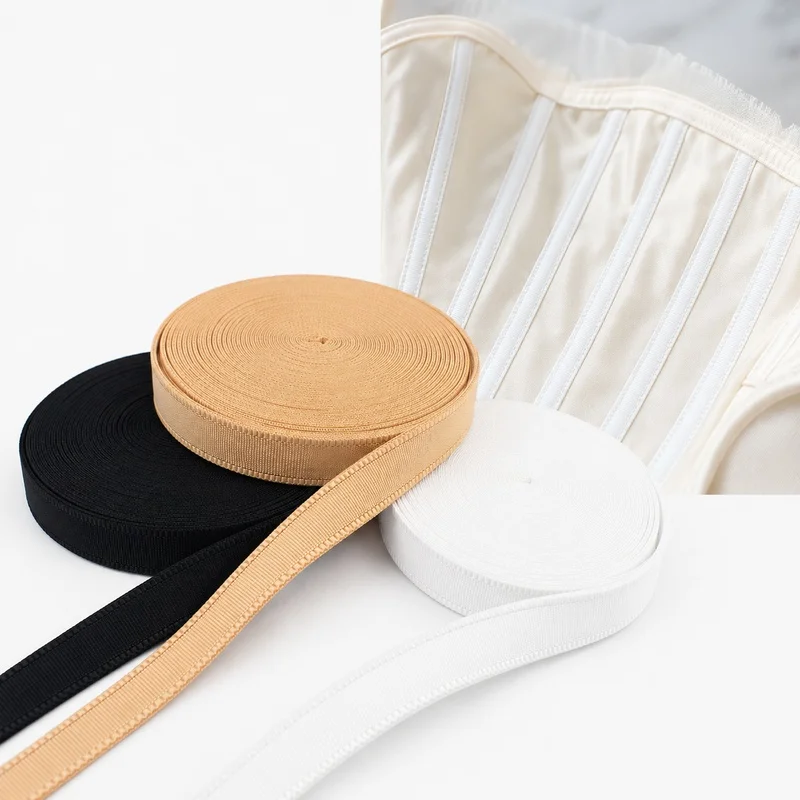 5/10/30M 10mm Tubular Boning Channel Tape Corset Fishbone Cover Bra Underwire Protector Wedding Dress Garment Sewing Accessories