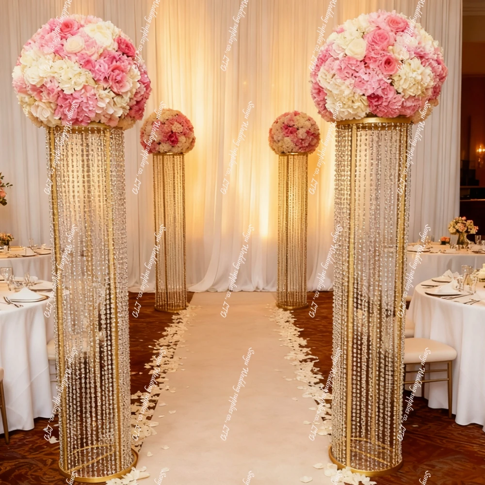 2-6pcs 200cm Wedding Arch Backdrop Flower Wall Background Metal Flower Stand Event Party Stage Decoration Backdrops Supplies