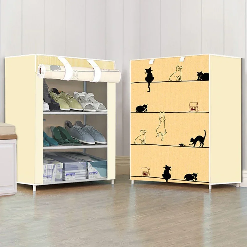 Shoes Rack With Dustproof Cloth Non-Woven Fabric Shoe Stands Organizer Closet Home Shoes Storage Holder Shelfs