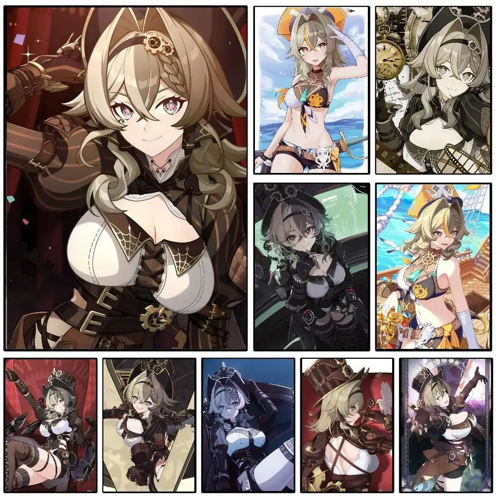 Vill-V Animated Game H-Honkai Impact 3rd Poster Art  Wall Waterproof Home Living Room Bedroom Bar Aesthetic Decoration
