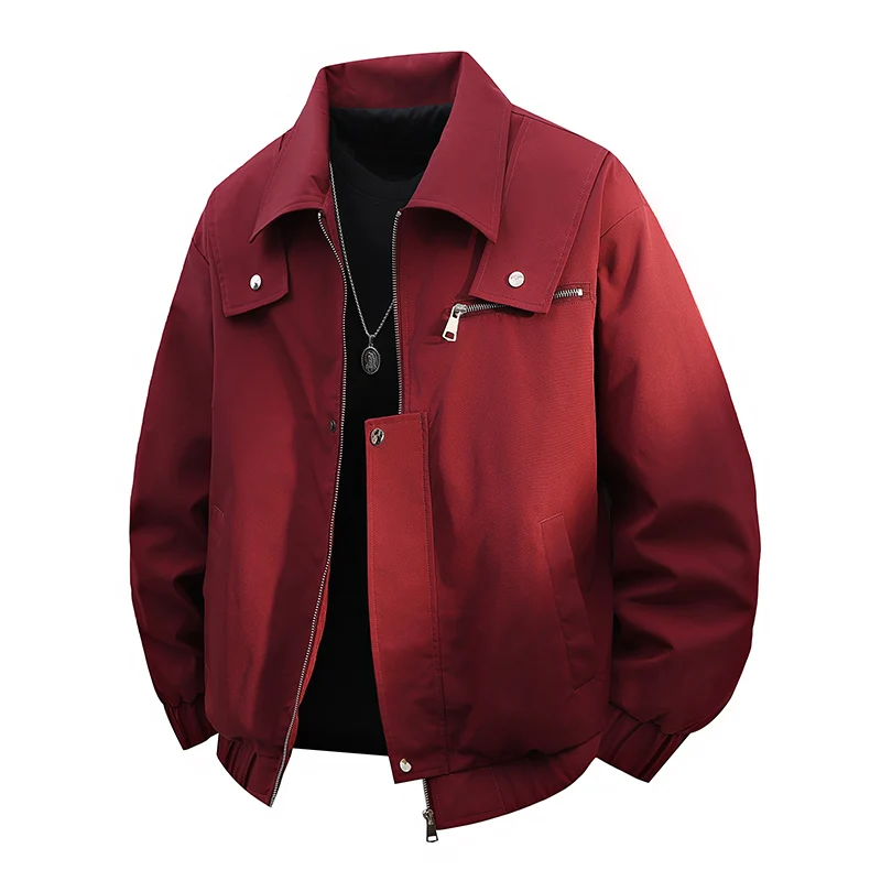 

Classic Mens Jacket 2025 New Autumn Simple Solid Color Turn Down Collar Lightweight Casual Comfortable Daily Wear Outerwear Jack