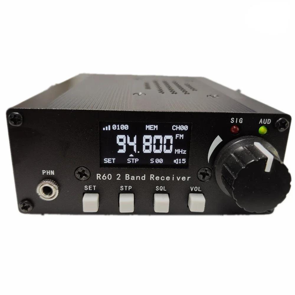 DIY Kits R60 FM Broadcast/Aviation Band PLL Receiver Secondary Frequency Conversion with Metal Case