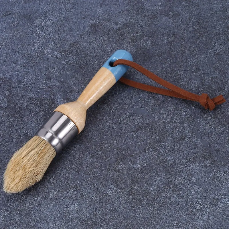 Кисть для рисования мелом и воском для мебели - инструмент для рисования и вощения своими руками, молочная краска, трафареты, натуральная щетина (4 шт.)