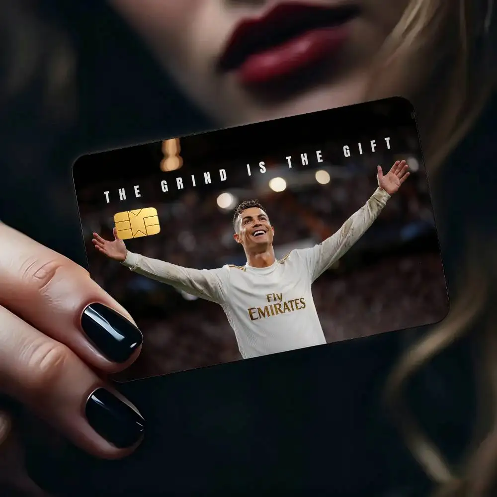 The Goat Cool C-CR7 Cristiano Ronaldo 1Set 4Pcs Waterproof Card Skin Stickers for Credit Bus IC Cards