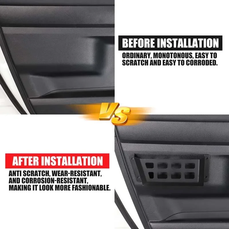 سبائك الألومنيوم الأسود لتويوتا لاند كروزر برادو 250 LC250 2024 + لوحة باب السيارة الداخلية سلة التخزين الملحقات الداخلية