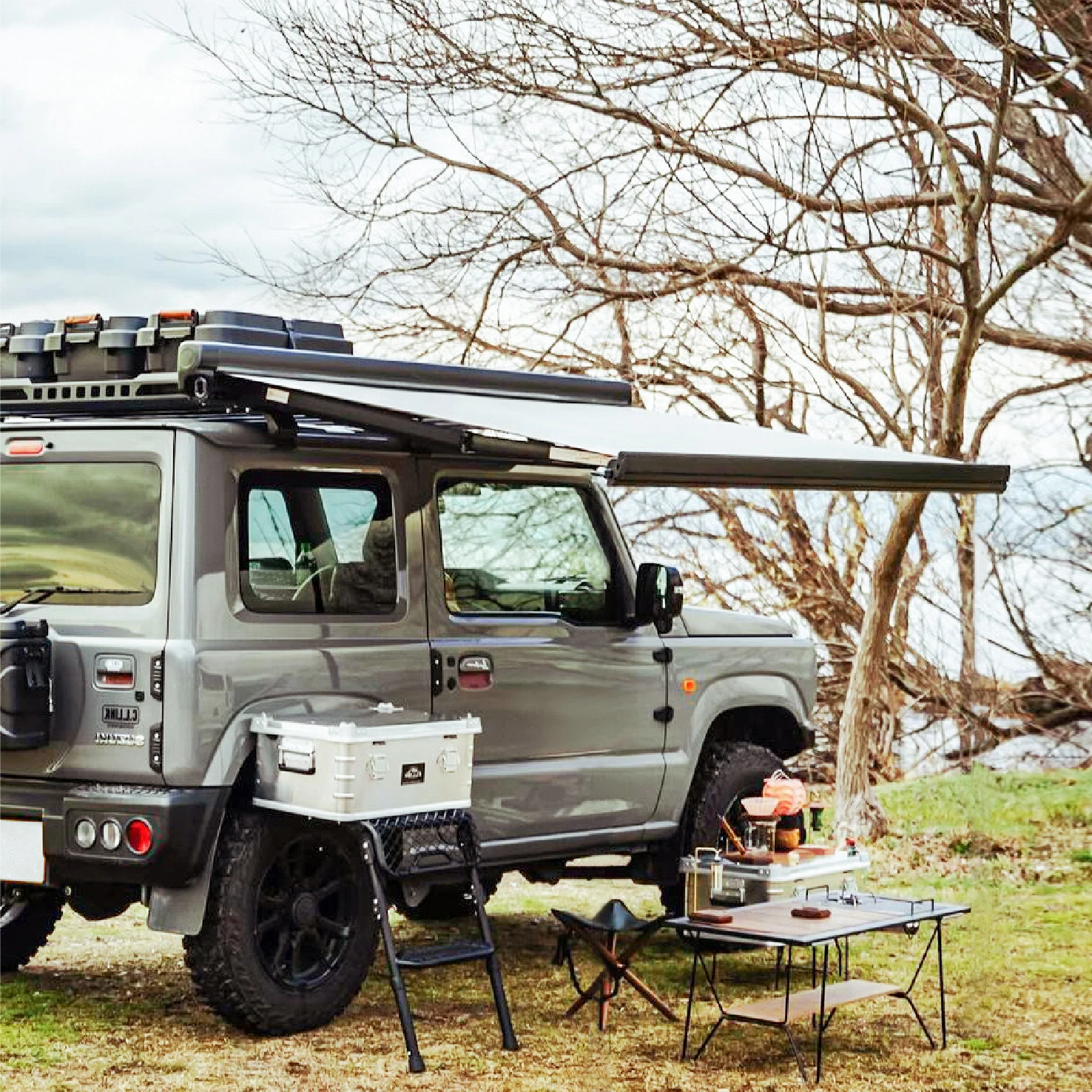 

Wareda OEM Electric RV Sunshade Toldo Accessories Off Road caravan Motorhome Camper Truck Awning with Led Light