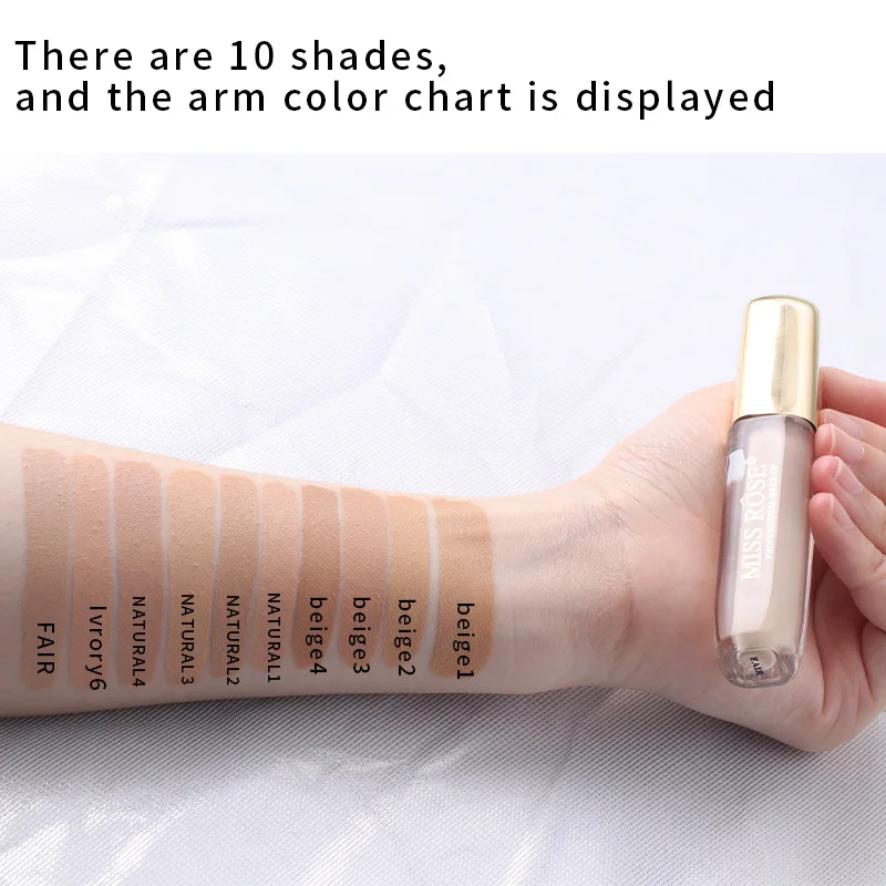 MISS ROSE Multi‑color Matte Concealer Liquid, Hydrating Long‑lasting No‑smudge Cover Blemishes Natural Face Makeup Cosmetics