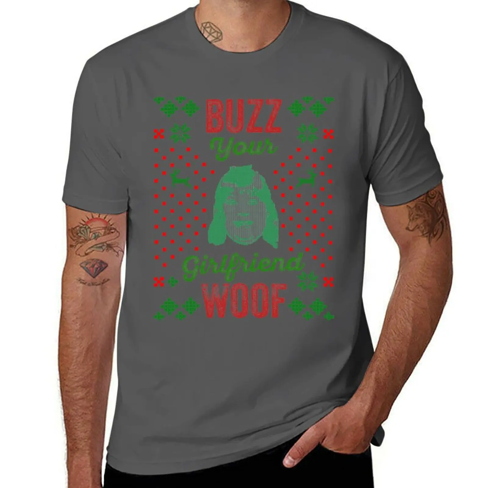 

Buzz Your Girlfriend Woof! Home Alone - Funny Christmas Shirt - Funny Home Alone Shirt - Ugly Christmas Sweater T-Shirt