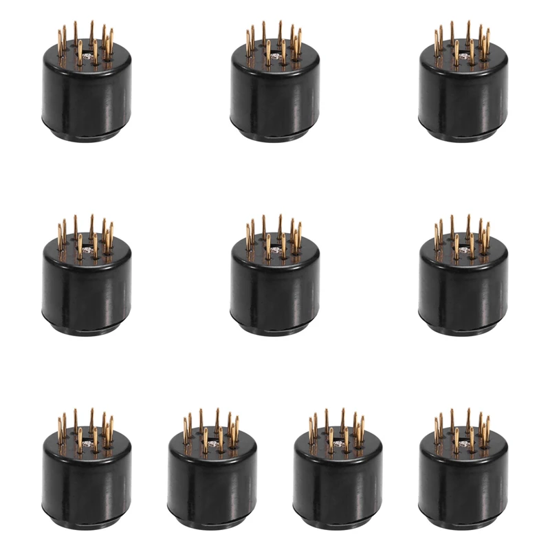 AB46-10PCS 9Pin Tube Socket Test Saver For 6DJ8 12AX7 ECC83 12AU7 ECC82 EF86 6922 5670 Audio Amplifier