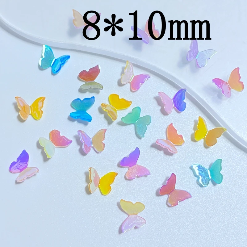 40Pcs New Cute Mini 8*10mm Cartoon Butterfly Flat Back Resin Cabochons Scrapbooking DIY Jewelry Craft Decoration Accessories